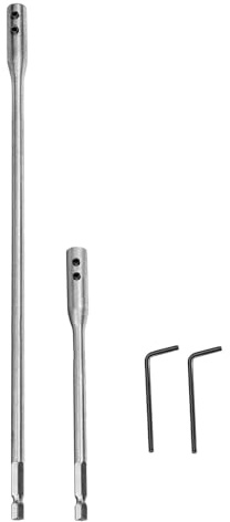 2Pcs Drill Bit Extensions 1/4'' Hexagonal Shank Tool Steel 6Inch and 12Inch for Tight Space Drilling Hexagonal Shank Extension