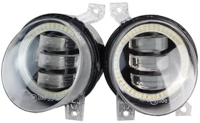 Voiture Antibrouillard Avant Pour VW Pour Golf MK5 Rabbit GTI (1K) 2004-2009 2 X Voiture Avant LED Feux Antibrouillard DRL Angel Eye Feux Jour Antibrouillard Feu Brouillard Avant(White and White)
