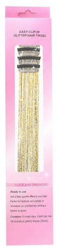 Lot de 12 mèches de cheveux à clips, multicolores, 50 cm, pour tressage de cheveux, pour femmes, filles, extensions de cheveux à paillettes, accessoires de fête (H)