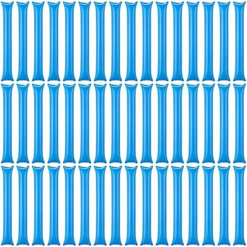 48 Pcs Blue Spirit Team Thunder Sticks Boom Boom Sticks Inflatable Thunder Tube Thicken Cheering Sticks Cheerleading Football Noise Makers for Party Dance Basketball Sporting Event (Blue)