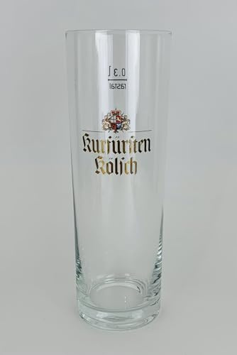 Generisch Kurfürsten Kölsch - Juego de 2 vasos de cristal (0,3 L, para cerveza, cerveza, pastelería)