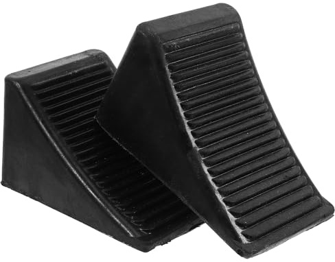 TOYANDONA Cunei in Gomma per Ruote 17x14x11 Cm, Set 2 Pezzi Blocchi Fermaruota Portatili per Camper, Rimorchi e Motociclette, Stabilizzatori Antiscivolo per Parcheggio Sicuro