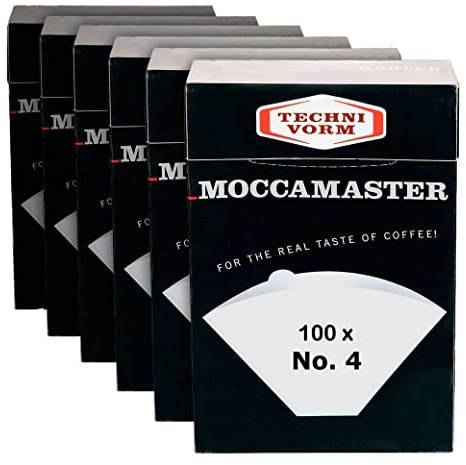 Technivorm Moccamaster Kaffeefilter Nr. 4, Weißes Papier, 6 Stück, Kegelform, Kompatibel mit Technivorm Moccamaster Kaffeemaschinen