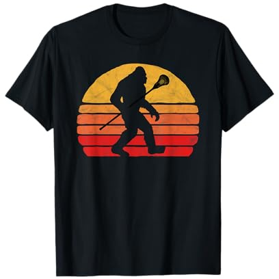 Bigfoot Lacrosse Stick Vintage Surf Sun Funny Lax T-Shirt