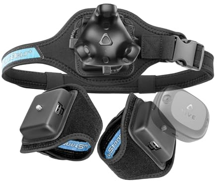 Rebuff Reality Trackstrap Plus Vive Ultimate Tracker Straps – Compatible for Vive Tracker 2.0, 3.0, Tundra Tracker – Dance Dash, VRChat Full Body Tracking, 20+ Hour Playtime, Trackers Sold Separately