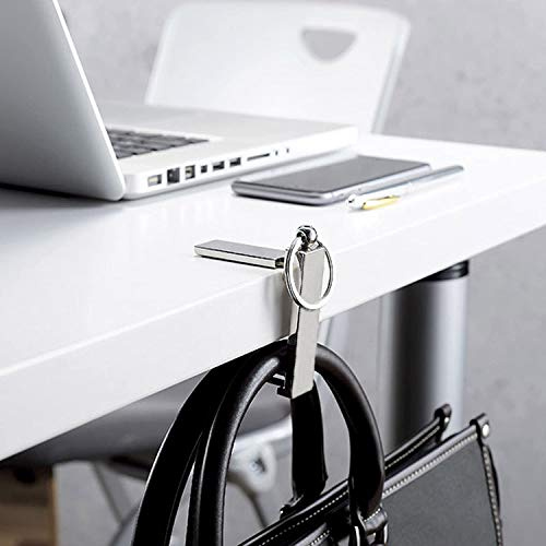 XBY-US The Instant Bag Hanger Collection, Crochet de sac à main Support pliable élégant pivotant Cadeau pour table de bureau, sac à main pour femme Rangement pliable Décor Crochet de table (Platine)