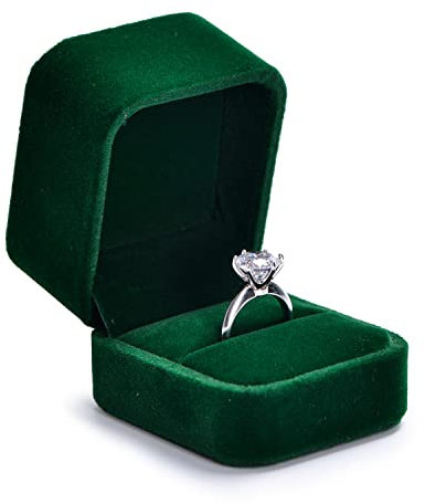 Oirlv Grün Samt Ring Box, Verlobungsring Box,Ring schatulle für Verlobung,Hochzeit,Liebhaber Jubiläum