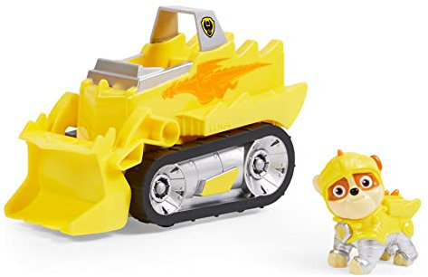 PAW Patrol, Rescue Knights Basis Fahrzeug Spielzeugauto von Rubble mit Welpenfigur, Spielzeug geeignet für Kinder ab 3 Jahren
