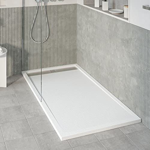 KOES - Kunstharz-Duschwanne Modell VOIGA – 80x130 – Weiß RAL 9003