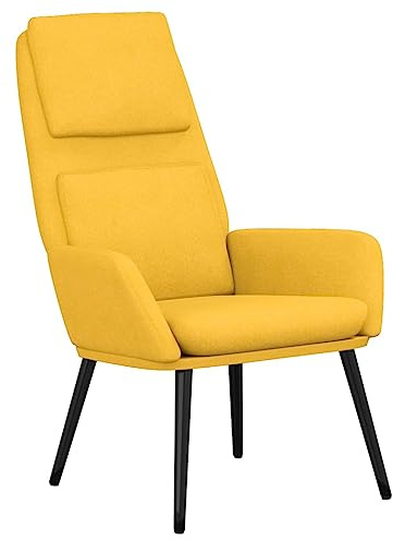 vidaXL Relaxsessel Fernsehsessel Polstersessel Loungesessel Wohnzimmersessel TV Sessel Ruhesessel Wohnzimmerstuhl Senfgelb Stoff Metallrahmen