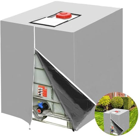 IBC Tank Abdeckung 1000L, Wassertank Abdeckplane Anti-UV Schutzabdeckung, Schutzplane Regenwassertank 1000l Wassertank Zubehör, Geeignet für 1000L IBC Tank Container Regenwassertank (120 x100x116cm)