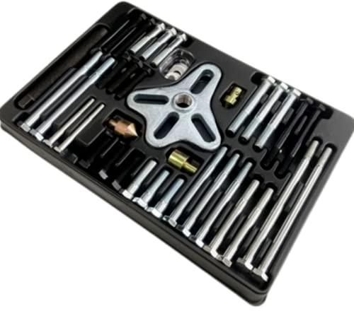 Dunnet Tools 46 Stück Harmonic Balance Schwungrad Balancer Kurbelwelle Getriebe Riemenscheibe Abzieher Werkzeug Kit Mechaniker Werkzeug Set Kit Auto Van Fahrzeug Reparatur Handwerkzeuge