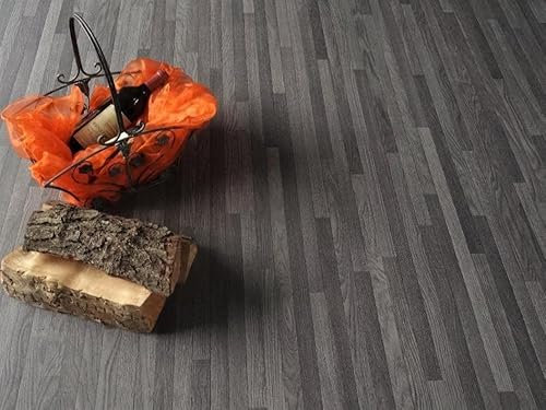 PVC Bodenbelag Vinylboden in schmalem Holz Design, grau, Zuschnitt (2m breit, 2,5m lang)