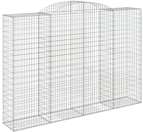 vidaXL Panier de gabions arqué 300x50x200/220 cm Fer galvanisé