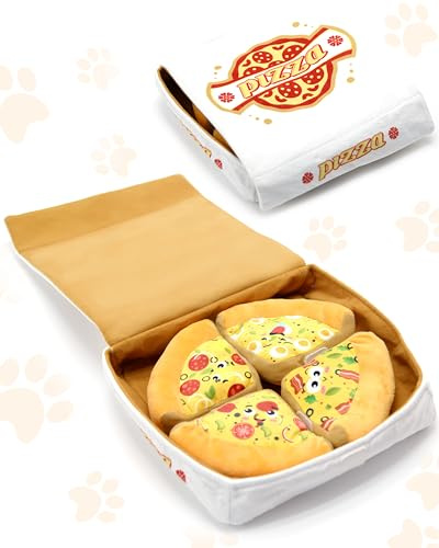 Kenuak® Pizza – Unzerstörbares Interaktives Hundespielzeug für Große Hunde, Intelligenzspielzeug mit Quietscher