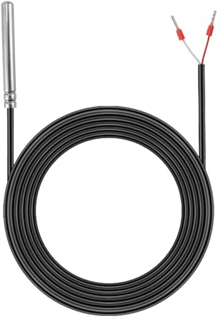 PT1000 Temperatursensor mit PVC 3Meter Wasserdicht Temperaturfühler | Edelstahl Waterproof Probe Kompatibel mit Raspberry Pi inklusive E-Book (1StK 3 Meter)