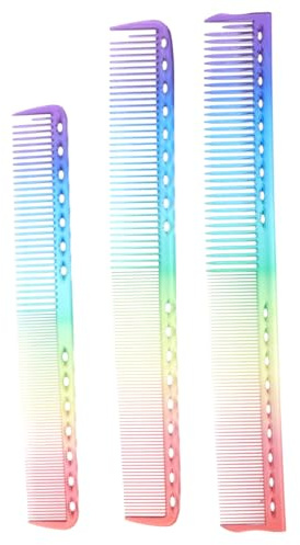 FRCOLOR Haarschneidekamm Set Bunter Friseur Kamm Mit Feinen Und Standardzähnen Antistatisch Für Präzises Styling Nasses Und Trockenes Haar 8.66X1.06X0.12In