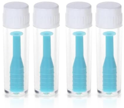 KAPSING Confezione da 4 ausili per l'inserimento di lenti a contatto, rosa, ausilio per l'inserimento di lenti a contatto, ventosa per lenti a contatto, lenti morbide(blu)