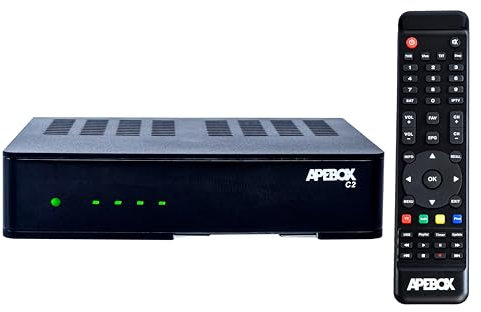 APEBOX TDT – Receptor TDT Full HD H265 1080p Combo a Precio de TDT, con Doble Tuner para Terrestre, Satélite y Cable, y un Mando a Distancia excepcional (Incluye Dos Fuentes de alimentación EU y UK)