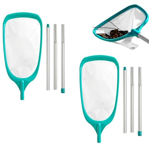 Derwrtup 145CM Écumoire De Piscine - Épuisettes De Surface pour Piscine - Filet D'Écumoire De Piscine avec Poteau | pour Spa De Bain À Remous D'étang De Jardin