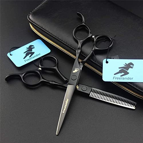 LQZO 6,0 Zoll Multi funktionales Edelstahl -Friseur -Scheren -Kit - Haarstyling -Werkzeug mit geraden Scheren und Zähnen, für Männer Frauen Home Salon