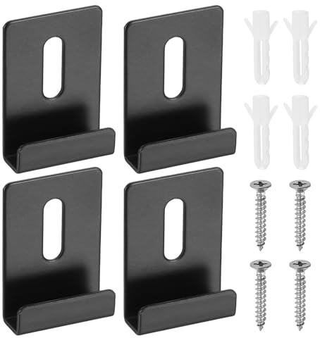 sourcing map Lot de 4 clips de support de miroir en métal, kit de quincaillerie avec vis de grande taille pour montage mural, miroirs sans cadre, carrelage mural, affichage de panneaux d'affichage,