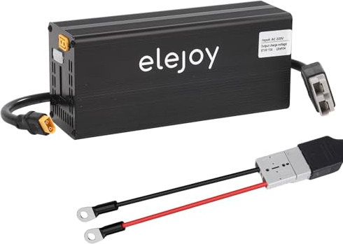 ELEJOY Chargeur de Batterie au Lithium 15 Ampères 18V-88V LiFePO4 | Chargeur de Batterie au Lithium avec Affichage OLED Spécial Pour Moto électrique Scooter électrique Voiture de Tourisme