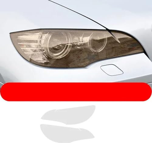 TQABADQ 2 Pz M Performance Pellicola Protettiva Faro Auto Trasparente fumé Nero TPU Adesivo, per BMW X6 2008-2014 E71 M Accessori