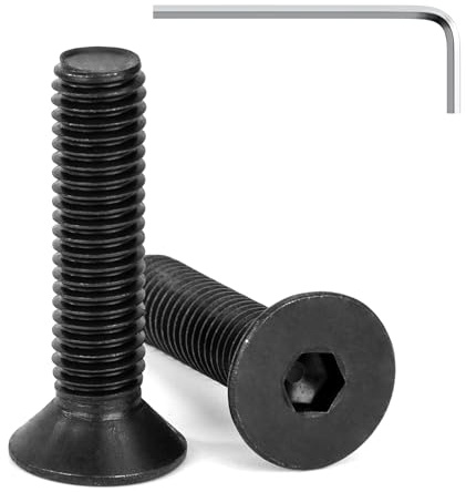Tunejoy 20 Stück M8 x 35 mm Senkkopfschrauben Schwarz Senkschrauben Edelstahl A2 V2A Senkkopf Innensechskant DIN 7991 Vollgewinde mit Inbusschlüssel