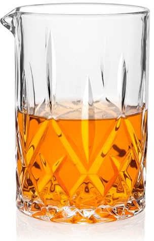 Cambareign Cocktail Mixing Glass, 18.5oz Crystal Mixing Glass, Thick Bottom Bar Stiring Glasses, Bartender Mixing Jug for Manhattan, Martini, Whiskey