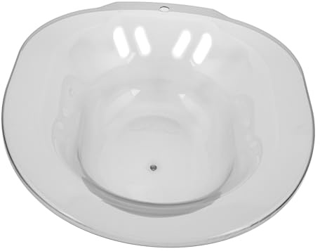 Healvian Sitzbad für Toilette mit Breiter Sitzfläche Hellgraues Ergonomisches Sitzbadebecken aus Langlebigem Kunststoff Abflussloch Design für Wochenbett und Hämorrhoidenpflege