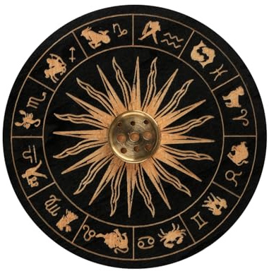 Bojueshaw Round Wooden Incense Holder for Sandalwood,Incense Burner Holder with 9 Holes,Ash Catcher for Meditation,Yoga,Home Decor(Style A)