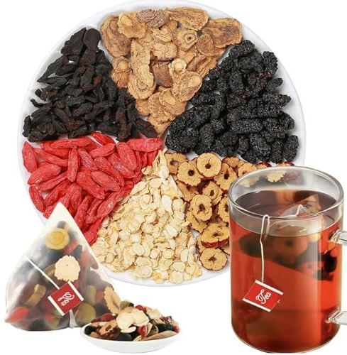 Té de Ginseng Goji Beeren, Fórmula de Té para Riñones, Kidney, Ginseng & Mulberry Herbal Tea (1 bag)