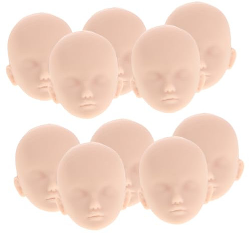 SOPOTUTU 10stücke Übungs-Make-up Puppenköpfe Aus Kunststoff DIY Dekoration Ohne Augenhöhlen Vielseitig Einsetzbare Kunstprojekt-puppenköpfe Zur Verbesserung Der Schminkfähigkeiten