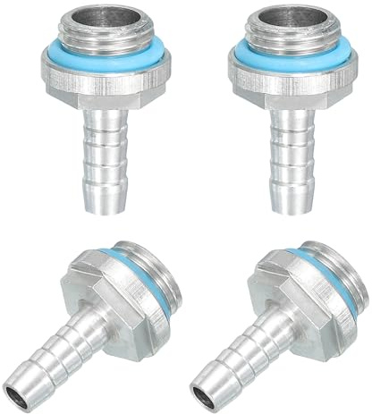 uxcell 4pcs G1/4 Fitting, G1/4 Thread with 6mm OD Nozzle PC Water Cooling Hose Barb Fitting for PC Water Cooling System Accessories