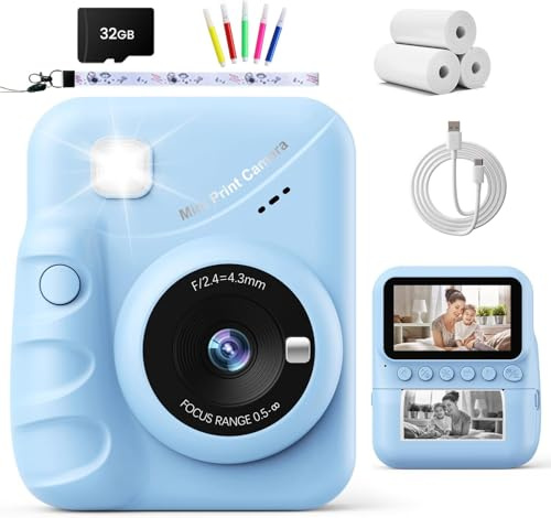 TIATUA Cámara infantil para niñas y niños, perfecta para edades de 3 a 10 años (azul)