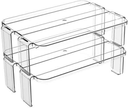 Toyvian Estantes de Almacenamiento Superponibles para Refrigerador, Grandes y Transparentes, Material Seguro y Desmontable, Accesorios de Cocina Prácticos para Organizar Condimentos