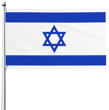 Israelische Flagge. Gartenflagge für den Außenbereich, 90 x 152 cm, lebendiger Druck, Polyester-Banner, einfach aufzuhängen, für Terrasse, Party, Camping.