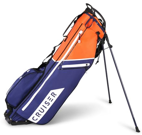 Cruiser Golf CR-Lite 2.0 Sac avec support | Super léger et fin avec double bandoulière rembourrée | Séparateur à 4 voies | 5 poches, poignée de préhension | Sac de transport