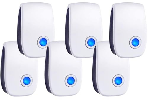 2026 Upgraded Ultrasonic Pest Control Repeller, Indoor Mouse Repellent for Rat, Mice, Rodent, Roach,Cockroach, Insect, Mosquito Electronic Plug in Pest Control 6 Packs