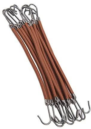 Keenso 10 Uds Gancho Elástico Lazo para el Cabello Estilo de Caballo Soporte Ganchos Cordón para Cabello Largo y Rizado (BROWN)