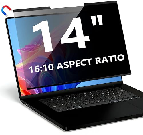 Magnetischer Laptop Blickschutzfolie 14 Zoll 16:10, Abnehmbarer Laptop Sichtschutzfilter und Blendfreier Blaulicht Sichtschutzfolie, Kompatibel mit HP Dell Acer Asus Samsung Lenovo ThinkPad | Abnehmbarer Laptop-Sichtschutzfilter und Blendschutz, kompatibel mit HP, Dell, Acer, Asus, Samsung, Lenovo, ThinkPad