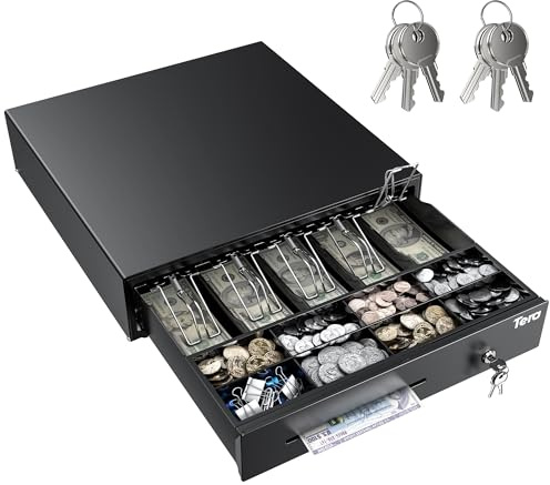 Tera Cash Register Drawer 16 inch: 5 Bill 8 Coin Media Slot for POS, 415A