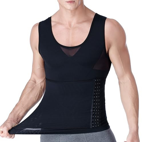 Contenitiva Uomo Compressione - Snellente Intima Elasticizzato Fitness Canottiera Dimagrante Pancia Canotta Shapewear Indumento Da Indossare Sotto Giacca Per Ufficio E Lavoro Palestra Vita Quotidiana