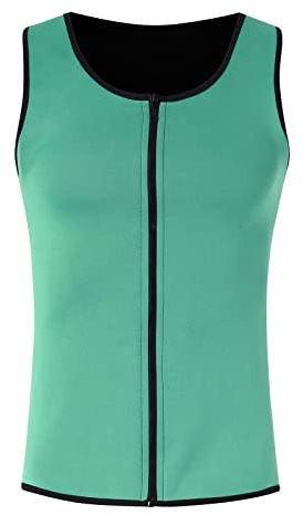 Canotta da uomo in neoprene, per sauna e perdita di peso, verde, 4XL
