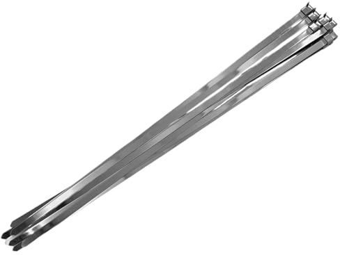 Alkan 10x Universal Edelstahl Bandschellen 360 mm AISI 430 | Vorgefertigte Edelstahl-Bandschellen/Klemmschellen zum Befestigen von Schläuchen, Manschetten & Rohren