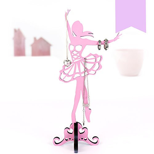 Kleinlaut Schmuckständer - Dekorative Schmuckhalterung aus Holz - Schmuckhalter Ballerina - Wähle eine Farbe - Pastell Lila
