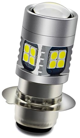 Ruiandsion H6M LED Motorbike Headlight Bulb 6V 12V Universal Super Bright 3030 22SMD Chips Led Bulb P15D Motorcycle LED Headlight Bulb with High Low Beam,6000K White