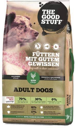 The GOODSTUFF Huhn (Adult) 12,5 kg | Hochwertiges Hundetrockenfutter getreidefrei | Mit frischem Hühnerfleisch | Hundefutter trocken für ausgewachsene Hunde | Super-Premium Trockenfutter für Hunde