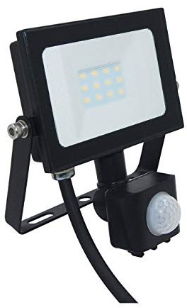 Phoebe LED Floodlight 10W Atlas-Mini PIR Sensor IP65 4000 Cool White Black 750lm Security Motion Sensor External Outdoor Auto Sensor Weatherproof Light